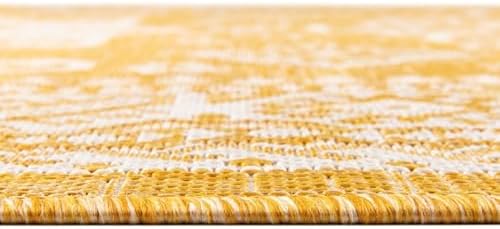 Rugs.com - Outdoor Aztec Rug – 4' 1 x 6' 1 Yellow Indoor/Outdoor Rug – Washable, Stain-Resistant, Perfect for Patios and Kitchens - Image 6