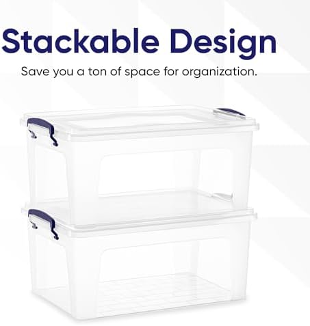 Superio 36 Quart Clear Plastic Storage Boxes with Lids, Stackable Organizer Containers, BPA-Free Storage Bins for Home, Office, School & Dorm, 2 Pack - Image 3