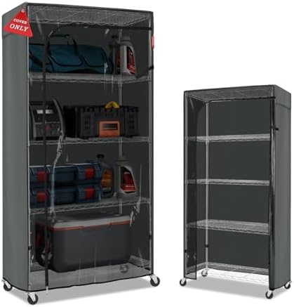 Porch Shield 600D Storage Shelf Cover for Wire Rack, 36"Wx14"Dx72"H, Grey by PorchShield