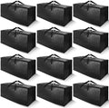 Cosy Family 12 Pack Heavy Duty Moving Bags with Backpack Straps - Strong Handles & Zippers, Storage Totes For Space Saving, Fold Flat, Alternative to Moving Box (X-Large-Set of 12, Black) by Cosy+Family