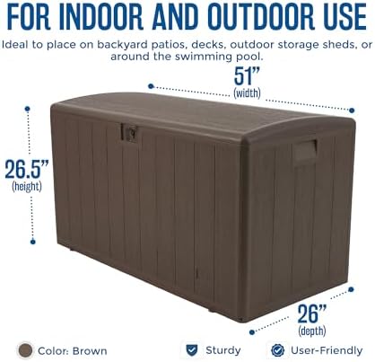 Plastic Development Group Outdoor Storage Deck Box, Soft Closure, 130 Gallon, Java - Image 2