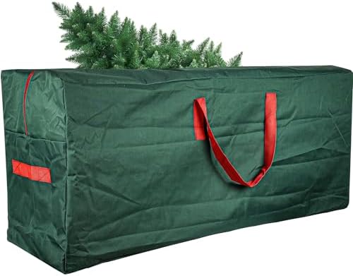 Christmas Tree Storage Bag Fits Up to 7.5 Feet Diassembled Tree, JOYCEMALL Heavy Duty Waterproof Artificial Xmas Tree Container Extra Large Moving Bag with Reinforced Handles & Dual Zipper - Green by JOYCEMALL