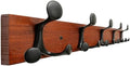 SKOLOO 24-Inch Cherry Wood Coat Rack Wall Mount with 5 Triple Hooks - Ideal for Family Entrances, Classrooms, and Pet Supplies Storage - Perfect Coat Hooks for Wall by SKOLOO