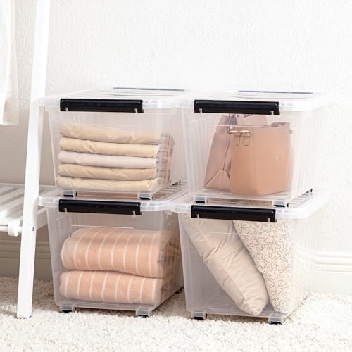 Citylife 54 Quart Large Clear Plastic Storage Bins with Lids 4-Pack - Image 3