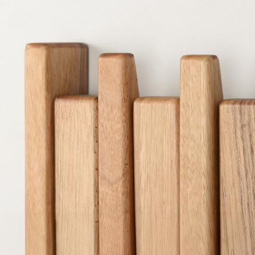 Walnut Piano Key Coat Rack with 4 Flip Hooks - Image 4