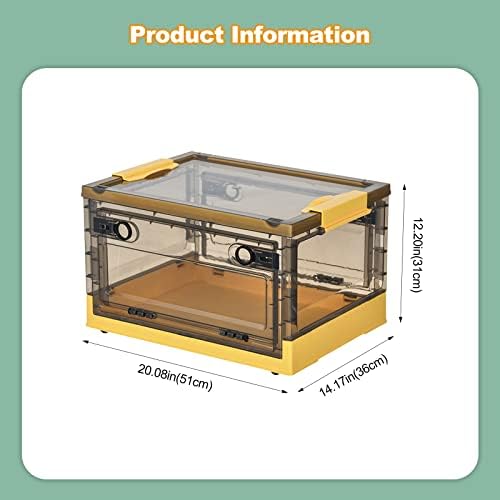 Ergocar Foldable Storage Boxes, Large Plastic Storage Boxes with Lid, Stackable Organiser, Wardrobe Storage Organiser, Grocery Storage, for Bedroom, Wardrobe, Office, Garage - Image 7
