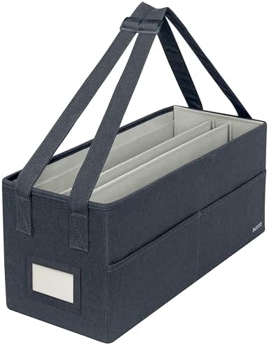 Leitz Fabric Hot Desking Work Bag & Storage Bag, Laptop Bag & Desk Tidy Organiser for Stationery & Laptop Accessories, w. Carry Handles, Foldable & Eco Conscious, Recycle Range, Velvet Grey, 64440089 by Leitz