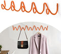 Coat Rack Wall Mount, Creative Wave Wall Hooks 20KG Capacity, Easy Installation, Multi-Purpose Hooks for Coat, Hat, Bag, Umbrella (Orange, 49cm x 7.5cm (19.29" x 2.95")) by Bumtosc