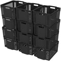 Stackable Woven Basket, Pantry Storage Bins, 12 Pack Baskets Set by Buyitt