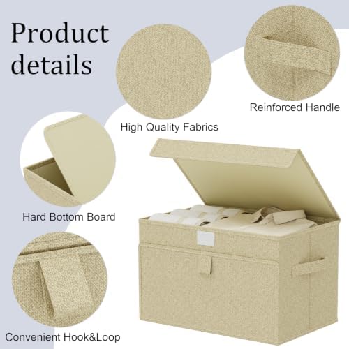 Collapsible Storage Baskets,15x9.8x9.8in,Grey and Beige,4 Pack - Image 6