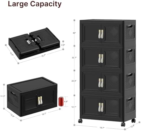 336QT Stackable Storage Bins with Lids, 84Gal Foldable Storage Cabinets - Image 2