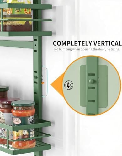Moforoco Sage Green 9-Tier Over The Door Pantry Organizer, Pantry Organization and Storage, Black Hanging Basket Wall Spice Rack Seasoning Shelves - Image 5