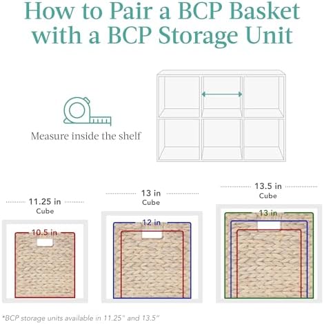 Best Choice Products 13x13in Pack of 5 Cube Storage Baskets, Water Hyacinth Multipurpose Collapsible Organizers, Handwoven Laundry Totes for Laundry, Living Room, Kids Room & Nursery - Chestnut - Image 6