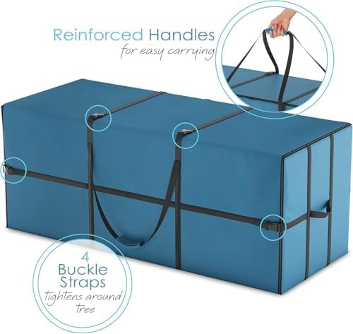 Clara Clark Christmas Tree Storage Bag - Extra Wide Xmas Tree Storage Box Container Made from Durable Oxoford 600D Waterproof Fabric with Handles & Dual Zipper (3, 7.5 ft) - Image 5