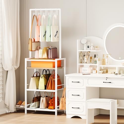 Tall Purse Organizer for Closet, No-Scratch Oxford Fabric handbag storage - Image 3