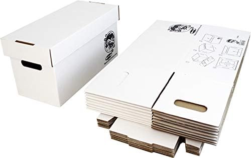 Durable Set of 10 - 7 inch Vinyl Record Storage Boxes - Sturdy Cardboard Construction with Removable Lid - Holds Up to 200 Records Each - Built Tough for Long-Term, Secure Archival Storage - #07BC09 by SquareDealRecordingsSupplies
