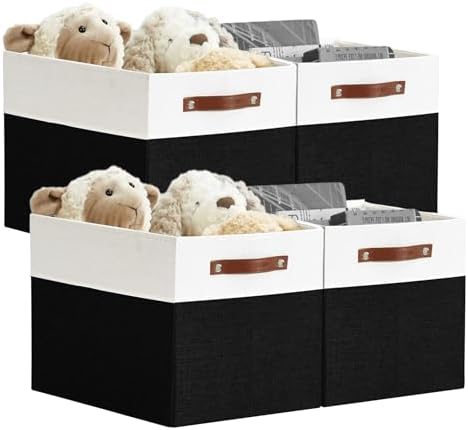 DECOMOMO Kallax Storage Cubes, Storage Baskets for Shelves 4-Pack by DECOMOMO