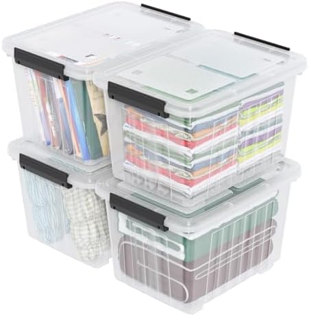 50 Quarts Plastic Storage Boxes, Large Clear Bins with Lids and Wheels Set of 4 - Image 2