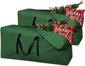 Christmas Tree Storage Bag Fits Up to 12 ft Tall Artificial Trees 420D Extra Large Heavy Duty Xmas Tree Bag Waterproof Tree Storage Bag with Zippers and Reinforced Handles 68" X 30" X 20"Green,2 Pack by lihtsofty