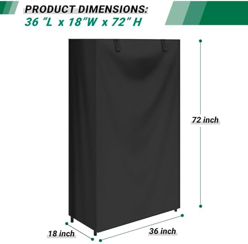 Storage Shelf Cover Waterproof Wire Rack Cover with Zipper 36"Wx18"Dx72"H - Image 3