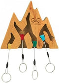 Mountain Climbing Keyholder - Wood Wall Decor, Gift for Climbers, 4 Hooks by YYVertical