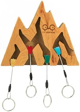 Mountain Climbing Keyholder - Wood Wall Decor, Gift for Climbers, 4 Hooks by YYVertical