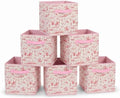 6 Pcs Pink Western Cube Storage Bins 12.5 Inch Cowgirl Storage Basket with Handle, Preppy Girls Organizer Basket, Collapsible Fabric Box for Classroom Bedrooms Office Home Decoration (Pink western) by BBSET