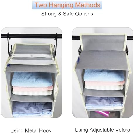 Hanging Shoe Organizer 8-Shelves Grey + Black - Image 4