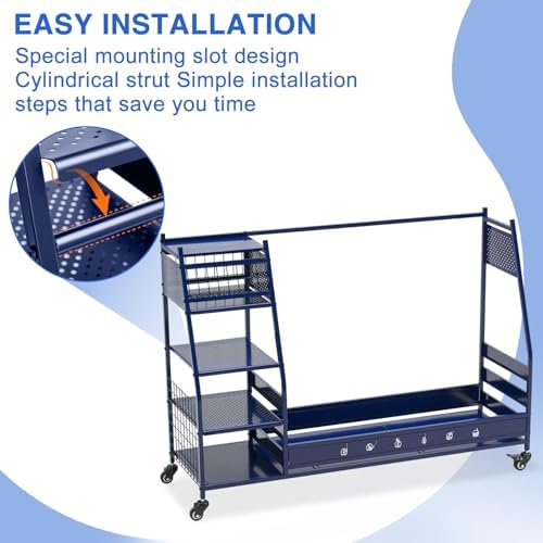 Lauren&Harold Golf Bag Organizer Garage Storage, Golf Storage Rack Stand Fits 2 Golf Bags, Golf Clubs and Other Golfing Equipment Accessories, Golf Organizer for Garage, Club, Shed, Basement - Image 3