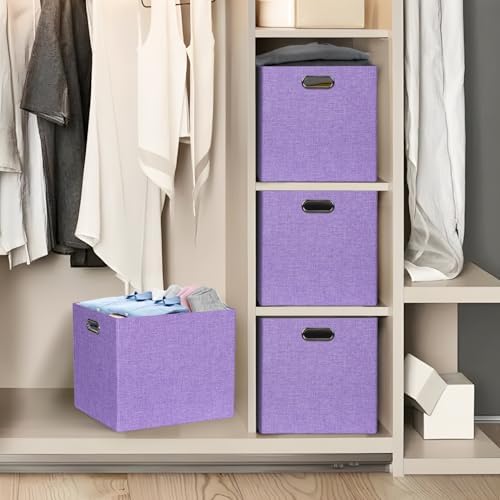13" x 15" x 13" Linen Storage Cubes with Handles, Pack of 4 - Image 7