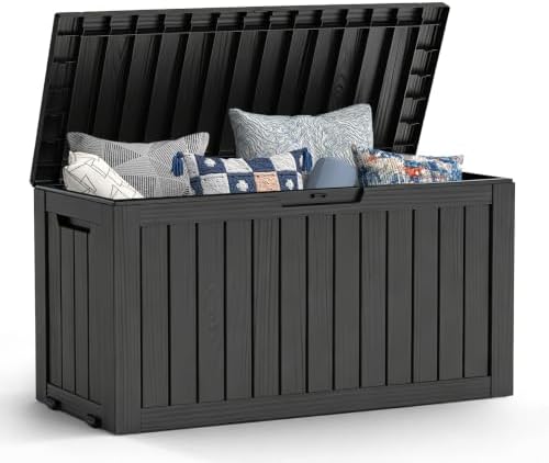 Mars Villa Deck Box, Outdoor Storage Box Waterproof, 72 Gallon, Black by MarsVilla