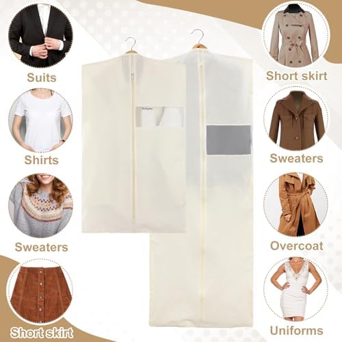 Aliceset 6 Pcs 65 Inches 40 Inches Cotton Garment Bags for Hanging Clothes - Image 3