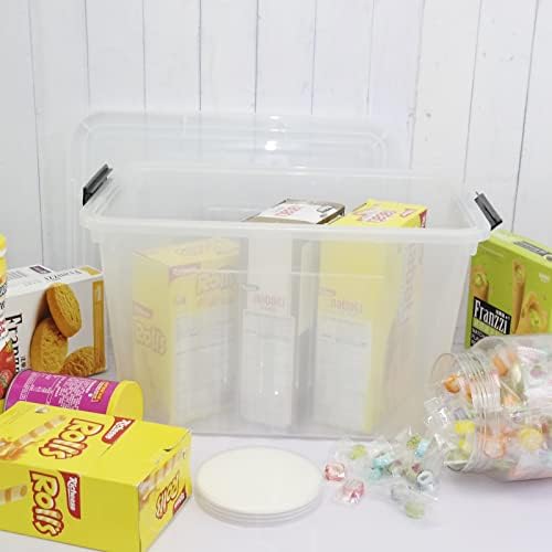 Wekioger 22 Quart Plastic Latching Container Box with Lid, Set of 4, Clear - Image 7