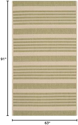 SAFAVIEH Washable Rug Outdoor Courtyard Collection - 5'3" x 7'7", Beige & Sweet Pea, Non-Shedding & Easy Cleaning, Ideal for Patio, Backyard, Mudroom (CY6062-218) - Image 2