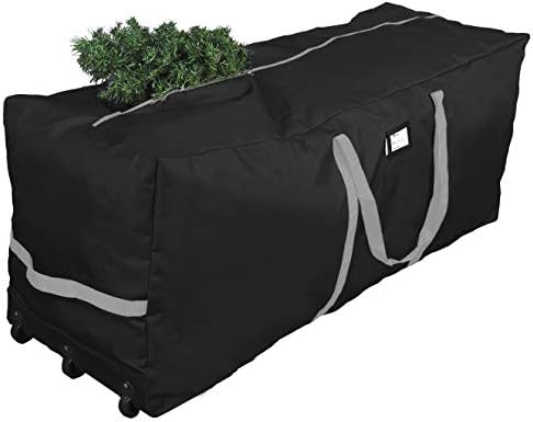 ProPik Christmas Rolling Tree Storage Bag, Fits Up to 9 ft. Tall Xmas Tree, 28" X 16" X 60", Extra Large Heavy Duty Holiday Storage Container, Wheels and Handles 600D Oxford (Black) by ProPik