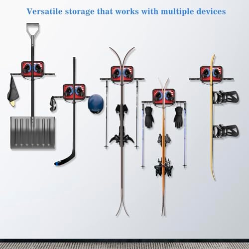 Ski Rack Wall Mount Ski & Snowboard Skateboard Wall Mount Fits Any Board holder Up to 25lbs Vertical Ski Storage Rack for Home & Garage Space-Saving Winter Gear Organizer 2Pack - Image 6