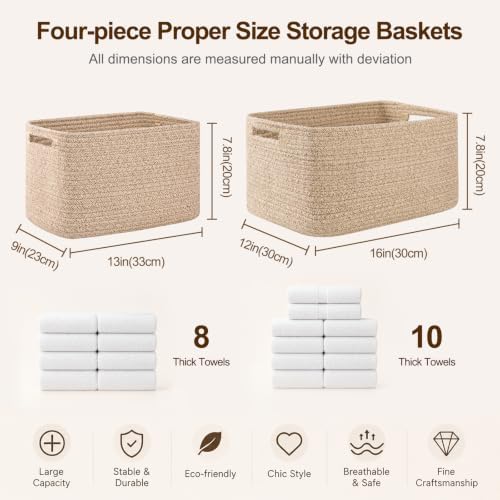 OIAHOMY 4 Pack Storage Baskets for Organizing 15L Cube Storage Bins Black - Image 5