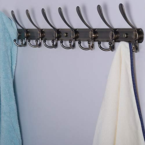 Dseap Coat Rack Wall Mount - 29.5” Long 8-Tri-Hooks Heavy Duty Coat Hanger Rail Wall Hooks for Hanging Coats Hats Clothing Clothes Purse Mudroom Entryway, Bronze - Image 7