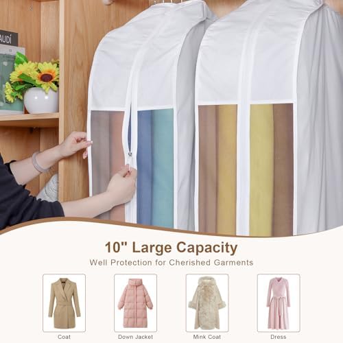 50 Inch Cotton Garment Bag for Hanging Clothes and Storage, 3 Pack - Image 5