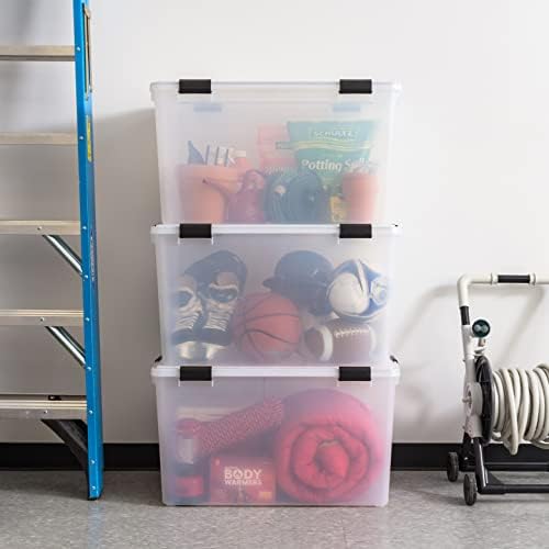 IRIS USA 3-Pack 156 Qt Storage Bins with Gasket Lids, Clear/Black - Image 3