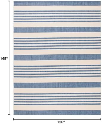 SAFAVIEH Courtyard Outdoor Area Rug 10x14, X-Large Beige & Blue CY6062-233 - Image 2