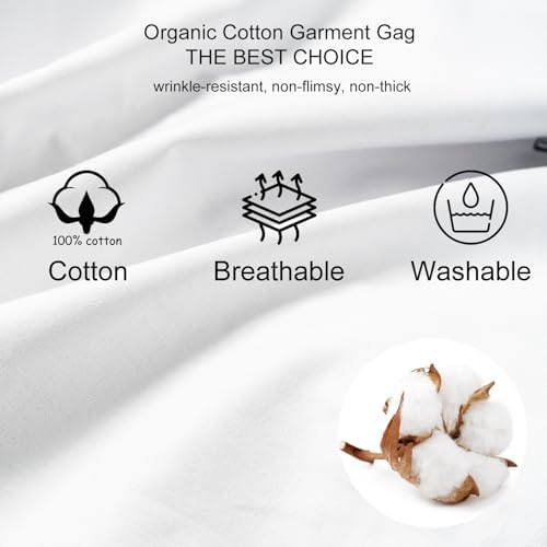 2PC Luxury 48'' Organic Cotton Garment Storage Bag for Hanging Clothes | 8 Cedar Blocks for Fresh Smell| Breathable Garment Bag for Hanging Clothes for Closet Best for Suit, Sweater, Short Dress, Gown - Image 6