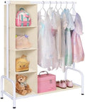 Univivi Kids Clothing Rack with Hanging Organizer, 43 Inch, Beige and White by Univivi