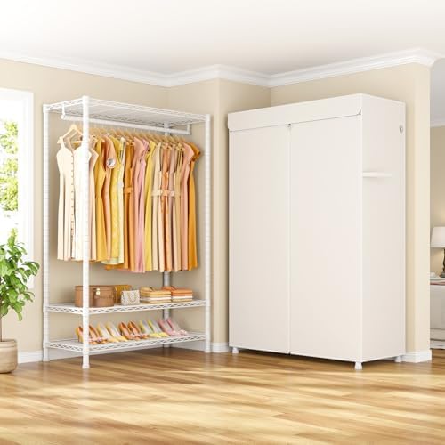 ULIFHOME H5C Plus Clothes Rack with Cover, Covered Clothing Rack Heavy Duty - Image 6