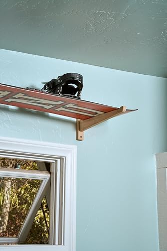 Compact Snowboard Wall Mount, Bamboo Snowboard Rack for Small Spaces, Space-Saving Storage Holder Fits Boards with Bindings, Home, Apartment, Dorm - Image 7