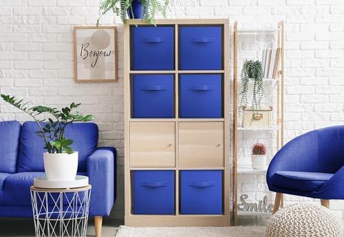 Sorbus Fabric Storage Cubes, 6-Pack Foldable Bins (13 Inch, Royal Blue) - Image 4