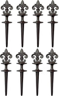 Lulu Decor, Antique Black Cast Iron Garden Fleur de lis Hose Guides, Set of 8. Strong and Decorative Hose Guide that Protects Your Plants and Provides Elegance to Your Garden by LuluDecor