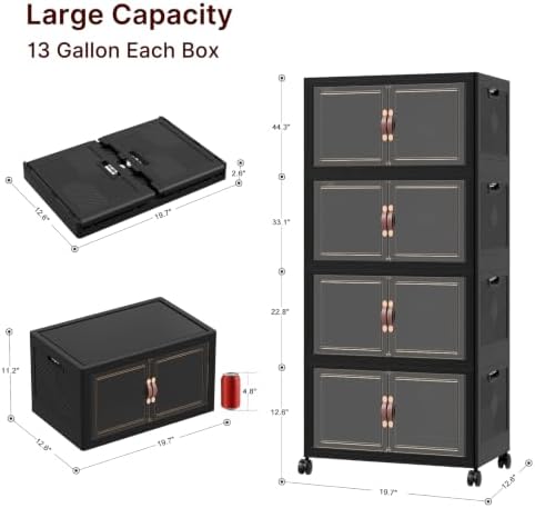 UAMFURI Stackable Storage Bins with Lids, 192QT Lockable Storage Cabinet - Image 2