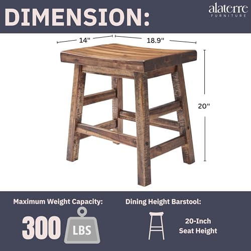 Alaterre Furniture Durango Rustic Barstool, Natural, 20 Inch - Image 4