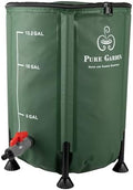 Rain Barrel - 13.2-Gallon/50-Liter Collapsible Water Container for Catching Rainwater - Portable Water Tank with Outflow Valve by Pure Garden (Green) by PureGarden
